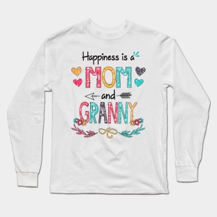 Happiness Is A Mom And Granny Wildflower Happy Mother's Day Long Sleeve T-Shirt